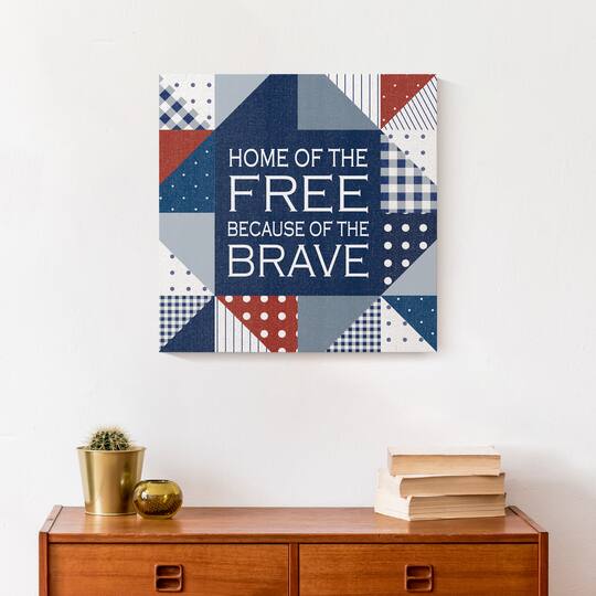 Home of the Free Because of the Brave Canvas Wall Art